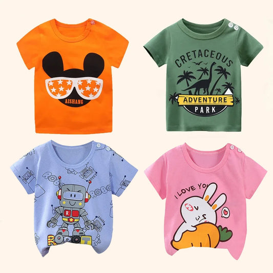 Cute Cartoon Graphic T-Shirts for Kids – Comfortable and Fun Summer Tops for Boys and Girls