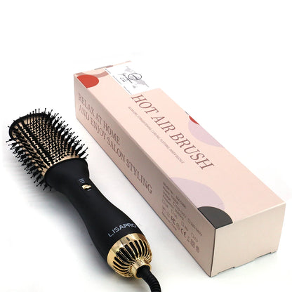 Luxury Hot Air Brush for Salon-Quality Styling at Home with Ionic Technology and Multi-Function Design for Drying, Straightening, and Volumizing Hair