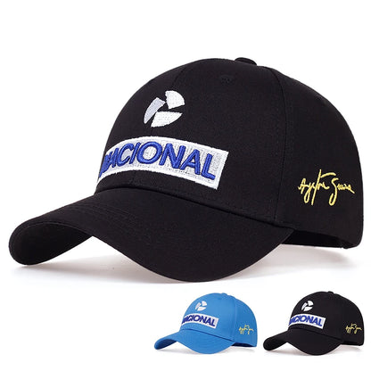 Embroidered Logo Baseball Cap with Signature Detail and Adjustable Strap for Casual and Sportswear