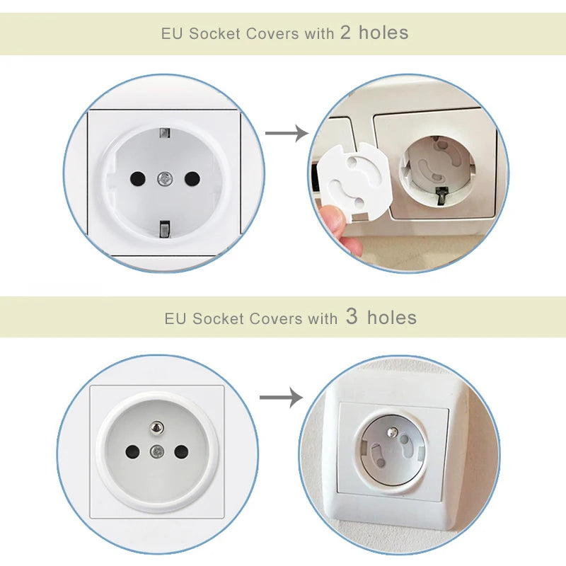 Childproof Outlet Covers with Safety Lock Mechanism for Electrical Sockets, 6-Pack, Easy Installation with Adhesive Backing, Ideal for Baby Proofing Your Home.