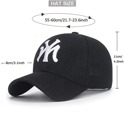 Embroidered Initial Baseball Cap with Adjustable Strap for Casual Outdoor Wear