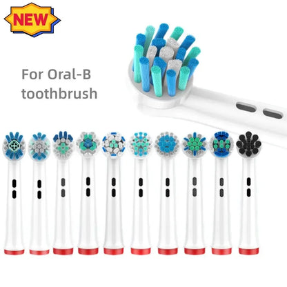 Variety Pack of 10 Replacement Brush Heads for Oral-B Electric Toothbrush with Multi-Angle Bristles for Comprehensive Dental Cleaning