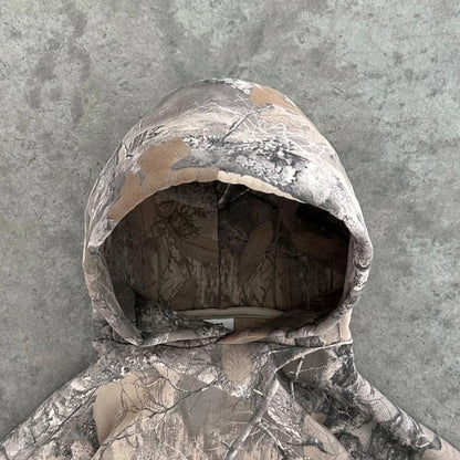 Hunting Camouflage Hooded Jacket with Full Zip Closure and Spacious Pockets for Outdoor Enthusiasts and Wildlife Blending