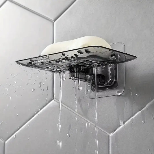 Wall-Mounted Self-Draining Soap Holder for Shower and Bathroom Organization