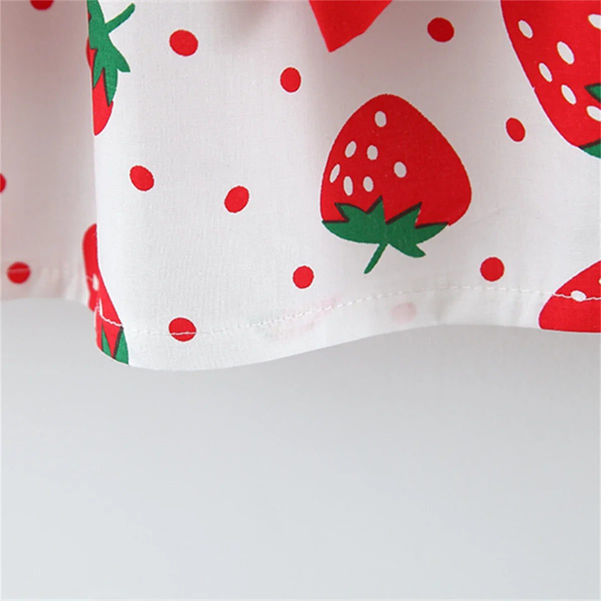 Strawberry Print Sleeveless Dress with Large Bow and Matching Sun Hat for Baby Girls - Perfect Summer Outfit for Little Ones