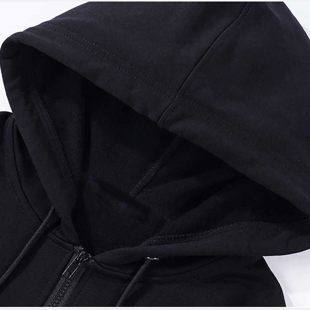 Unisex Full-Zip Hoodie with Adjustable Drawstring and Kangaroo Pockets, Ideal for Casual and Athleisure Wear, Available in Various Sizes