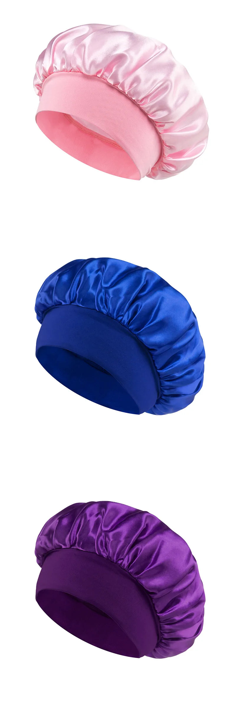 Luxury Satin Bonnet with Wide Elastic Band for Hair Protection and Comfortable Sleep