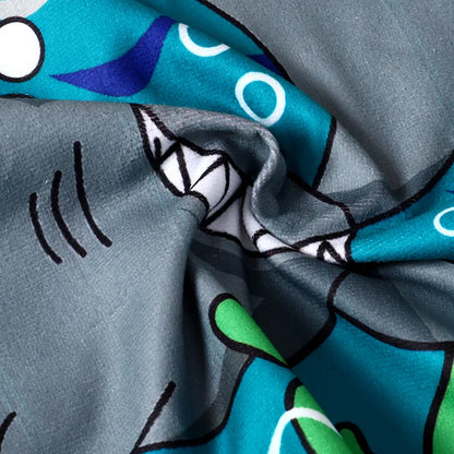 Children's Hooded Towel with Shark Design, Soft and Absorbent Bathrobe for Kids, Perfect for Beach or Pool Use