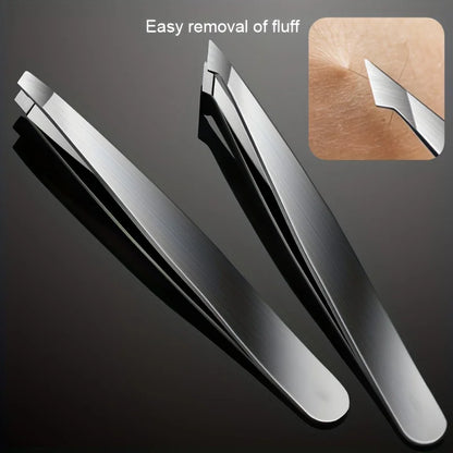 Precision Stainless Steel Tweezers Set with Various Tips for Professional Grooming, Eyebrow Shaping, and Fine Hair Removal