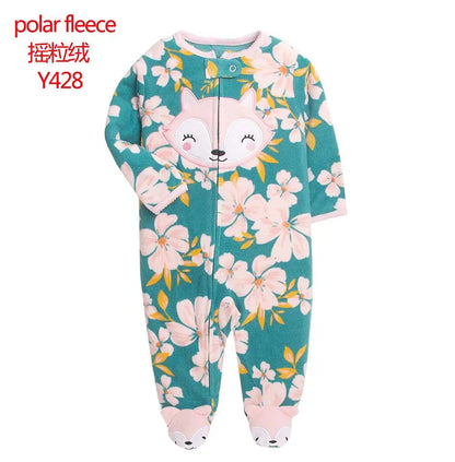 Adorable Animal-Themed Baby Footed Pajamas, Cozy Long-Sleeve Sleepers with Zipper Closure, Soft and Warm Infant Onesies, Various Cute Designs for Boys and Girls