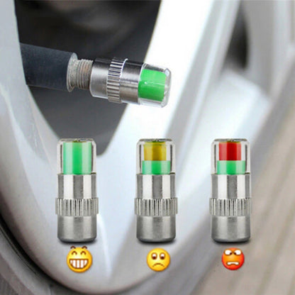 Smart Tire Pressure Indicator Caps with Visual Alerts for Low, Normal, and High Pressure, Easy-to-Install Valve Stem Caps for Enhanced Safety and Tire Maintenance