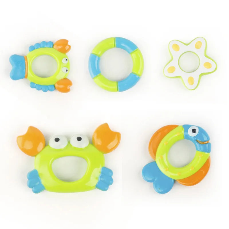 Octopus Bath Toy Set with Interactive Floating Rings, Fun Water Play for Toddlers, Educational and Entertaining Bathtime Activity, Ideal for Developing Motor Skills and Hand-Eye Coordination