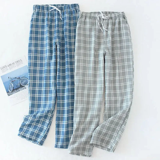 Men's Plaid Lounge Pants with Drawstring Waist, Soft and Comfortable Sleepwear Bottoms for Relaxed Fit