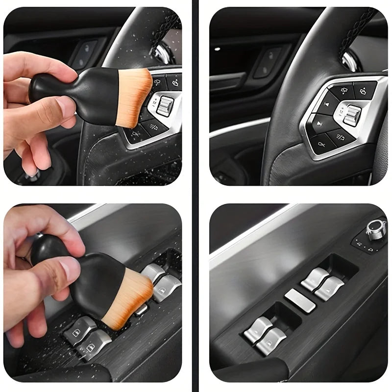 Soft Bristle Detail Brush for Car Interior Cleaning, Ideal for Dusting Vents, Buttons, and Small Crevices