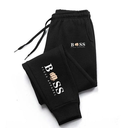 Men's Casual Jogger Pants with Elastic Waistband, Drawstring Closure, and Bold Graphic Print for Streetwear Fashion