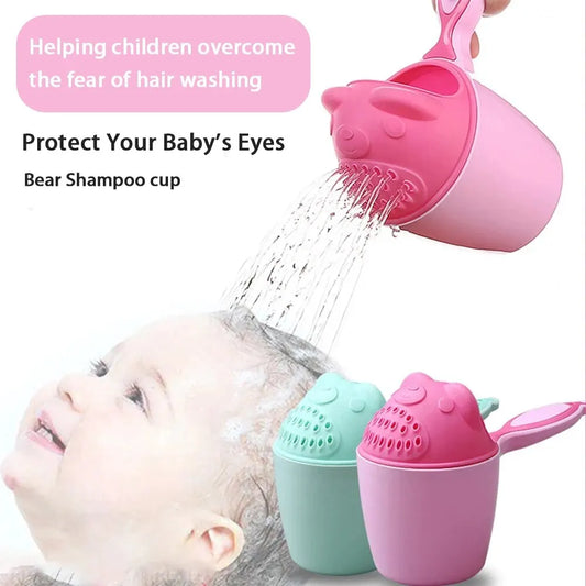 Bear-Shaped Baby Shampoo Rinser Cup with Gentle Water Flow Design to Protect Eyes and Help Overcome Hair Washing Fear