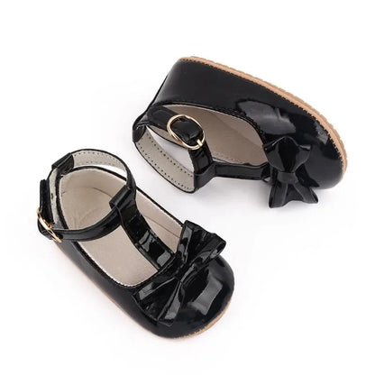 Stylish Baby Girl Mary Jane Shoes with Bow Detail and Adjustable Strap