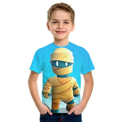 Stumble Guys Kids' T-Shirt with Colorful Cartoon Graphics – Fun and Comfortable Casual Wear for Boys and Girls