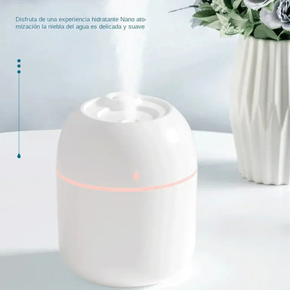 Compact USB-Powered Humidifier with Two-Mode Adjustable Mist Output and Night Light for Home and Office Use