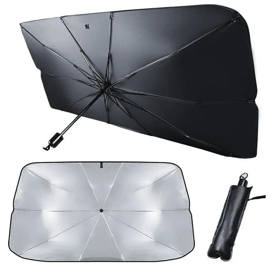 Foldable Car Windshield Sunshade Umbrella with UV Protection and Heat Insulation for Easy Storage and Installation