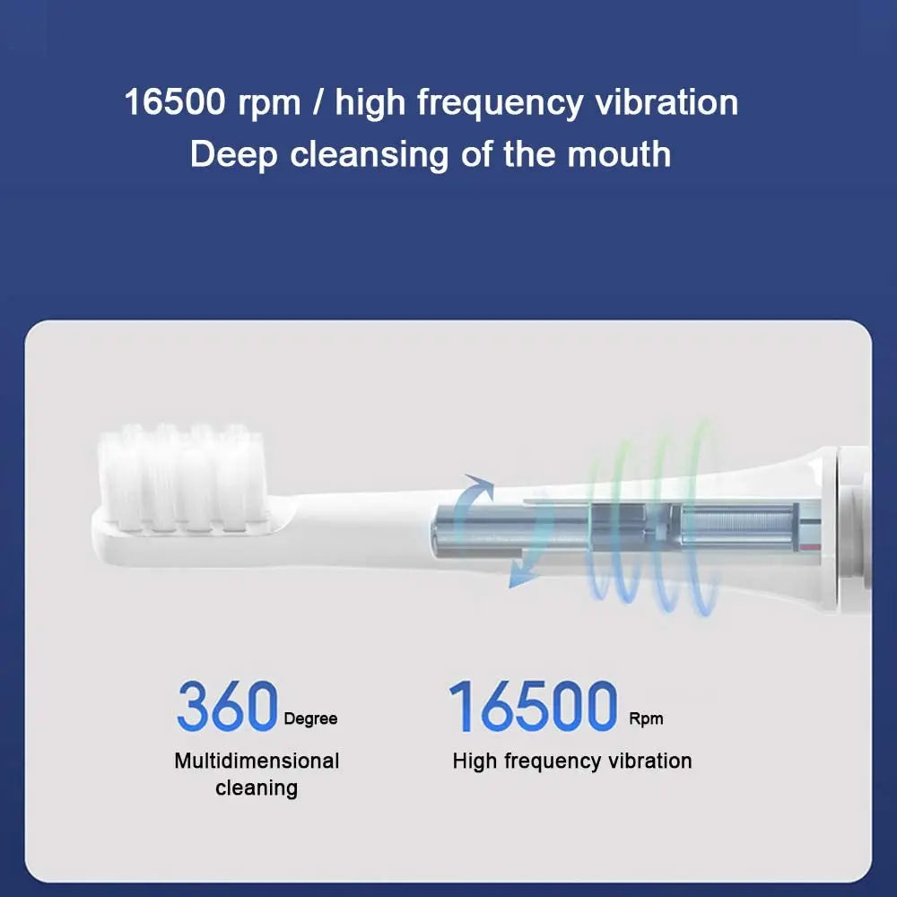 Xiaomi Electric Toothbrush with Two-Speed Cleaning Mode, Long Battery Life, Waterproof Design, and Replacement Heads for Effective Oral Hygiene