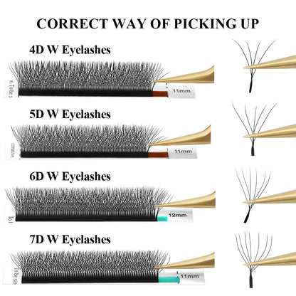 3D, 4D, 5D, and 6D Volume Eyelash Extensions with Premade Fans, Professional Quality for Flawless Lash Application and Natural-Looking Volume