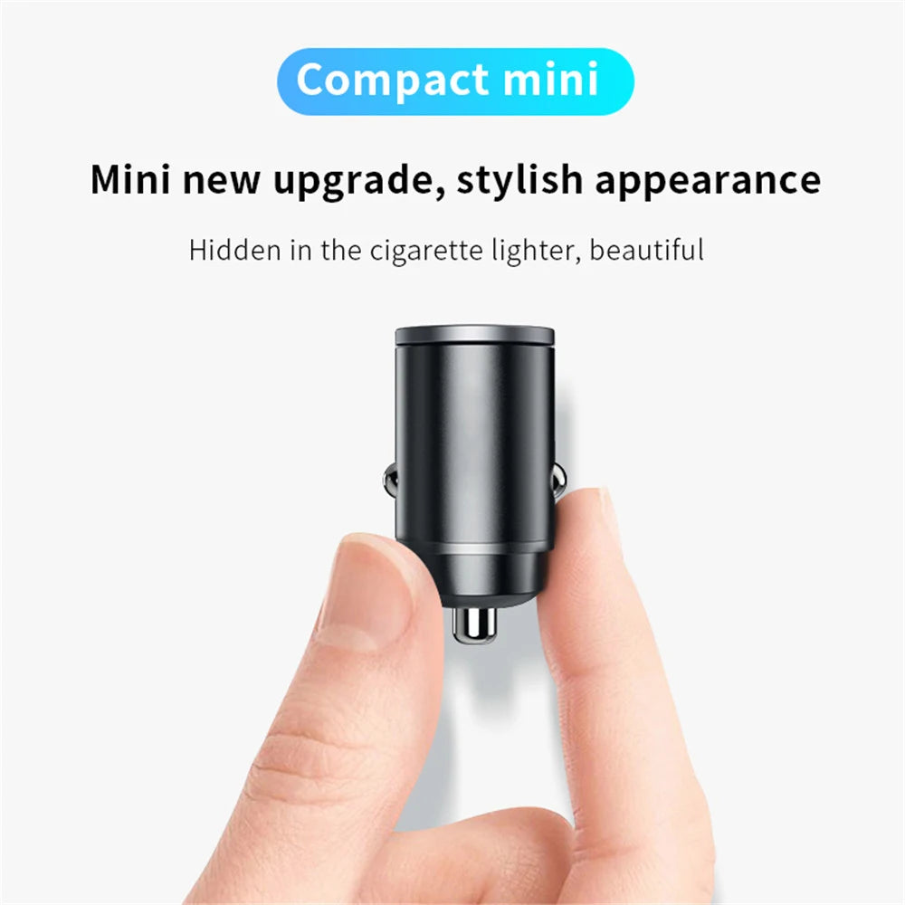 200W Dual USB Car Charger with Fast Charging Technology, Compact Design, and Universal Compatibility for Smartphones and Tablets