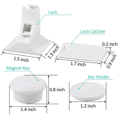 Magnetic Safety Locks with 12 Locks and 3 Keys for Cabinets and Drawers, Including Free Installation Helper, Childproof Design for Home Safety