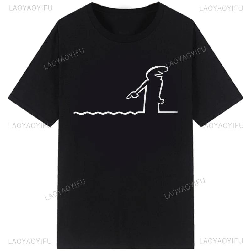 Men's Short Sleeve T-Shirt with Abstract Graphic Print and Minimalist Design for Casual and Streetwear Fashion