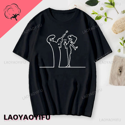 Men's Short Sleeve T-Shirt with Abstract Graphic Print and Minimalist Design for Casual and Streetwear Fashion