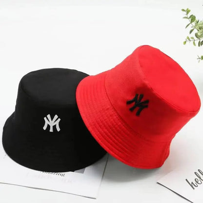 Classic Bucket Hat with Embroidered NY Logo for Trendy and Versatile Casual Wear