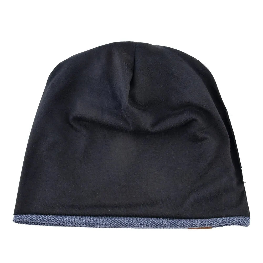 Cozy Slouchy Beanie Hat for Men and Women, Warm Knit Design with Faux Leather Patch, Perfect for Winter and Casual Wear