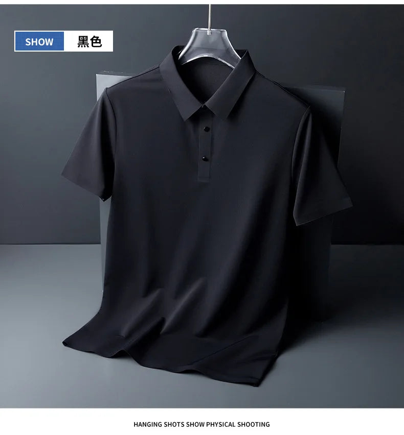 Men's Classic Polo Shirt with Button Placket and Breathable Fabric for Comfortable Casual Wear