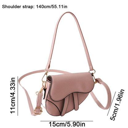 Elegant Mini Saddle Bag with Textured Finish and Detachable Strap