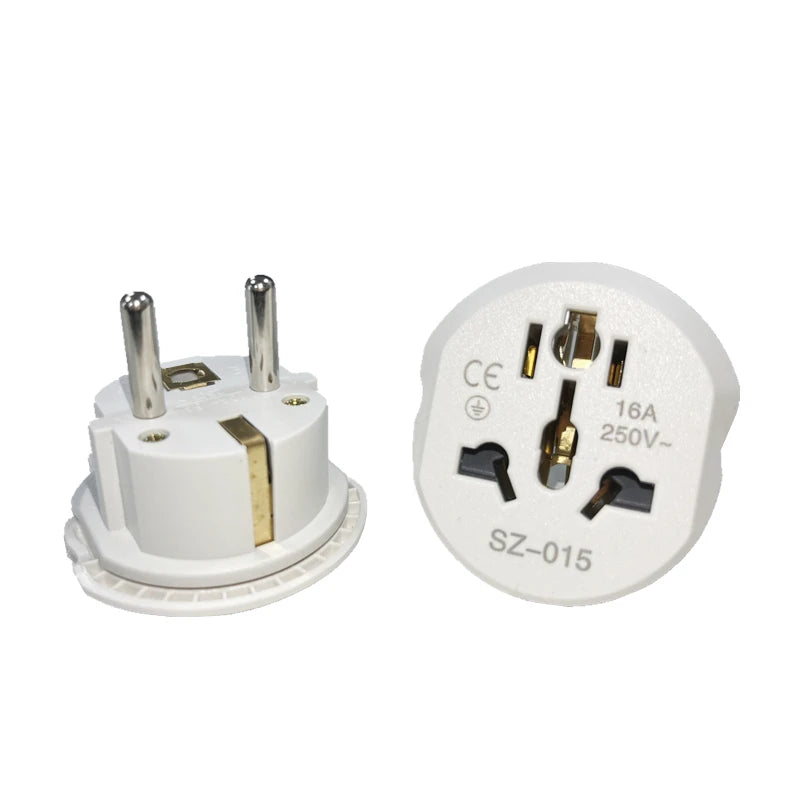 Universal Travel Power Adapter Plug with 16A 250V Rating, CE Certified, and Multi-National Compatibility for Safe and Convenient Electrical Connections