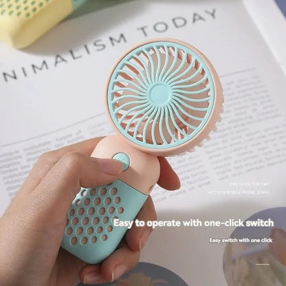 Portable Mini Handheld Fan with Rechargeable Battery, Lightweight Design, and Quiet Operation for Personal Cooling