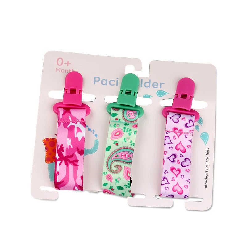 Adjustable Baby Pacifier Clips with Fun Patterns and Secure Attachment for Keeping Pacifiers Clean and Accessible