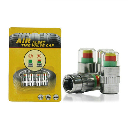 Smart Tire Pressure Indicator Caps with Visual Alerts for Low, Normal, and High Pressure, Easy-to-Install Valve Stem Caps for Enhanced Safety and Tire Maintenance