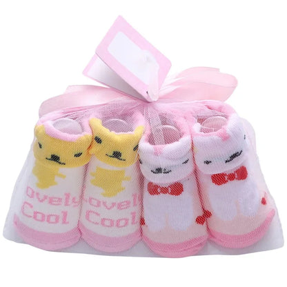 Adorable Baby Socks Gift Set - Soft and Cozy Newborn Socks with Cute Animal and Pattern Designs - Ideal for Baby Showers and New Parents