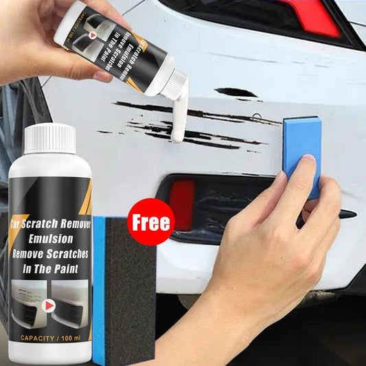 Car Scratch Remover Emulsion with Applicator Pad for Effortless Paint Restoration and Scratch Removal