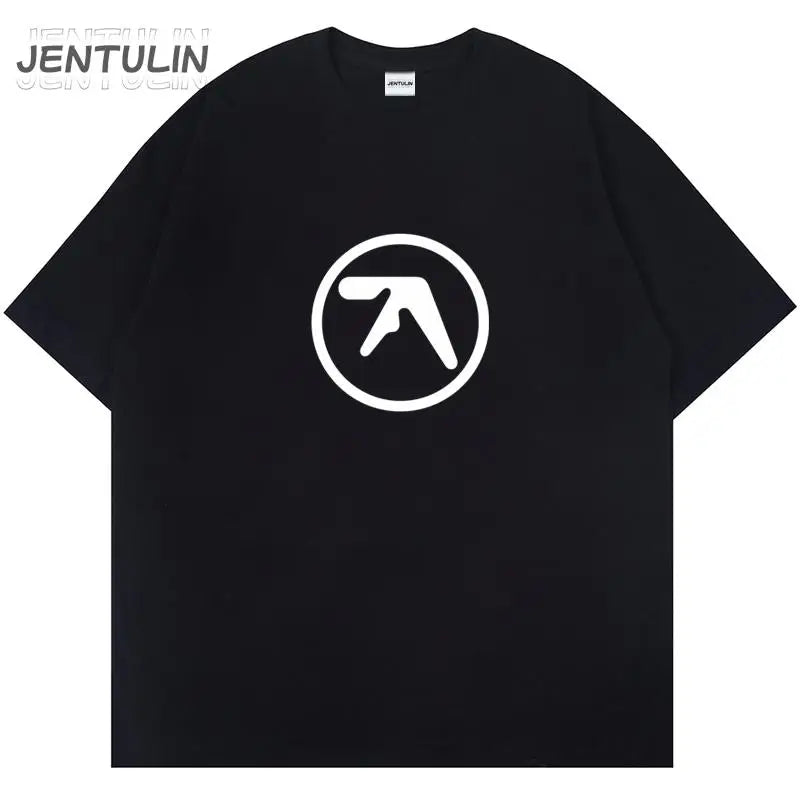 **Men's Short Sleeve 3D Print Aphex Twin Logo O-Neck T-Shirt**