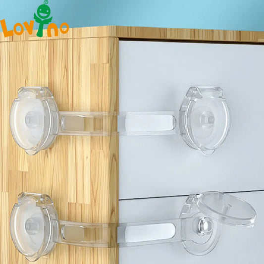 Adjustable Child Safety Locks for Cabinets and Drawers with Strong Adhesive and Easy-to-Use Latch System for Enhanced Home Safety