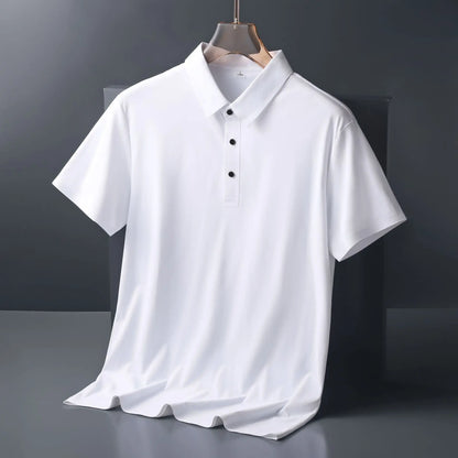 Men's Classic Polo Shirt with Button Placket and Breathable Fabric for Comfortable Casual Wear