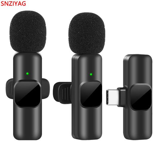 Wireless Clip-On Microphone Set with USB-C Receiver for High-Quality Audio Recording