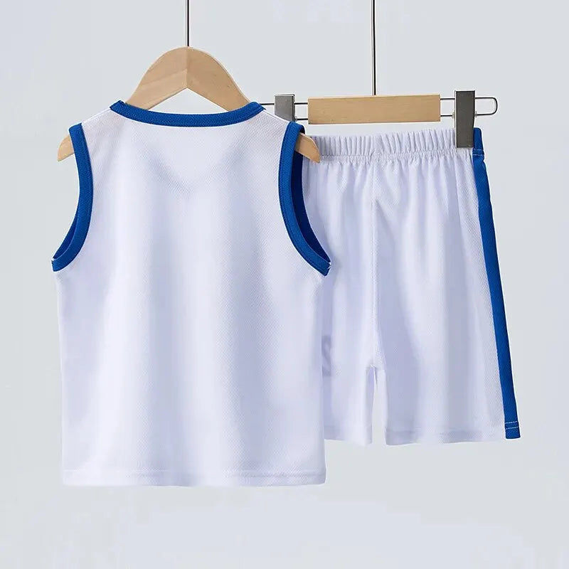 Youth Basketball Jersey and Shorts Set, Number 23, Sleeveless, Comfortable and Breathable Sportswear for Kids