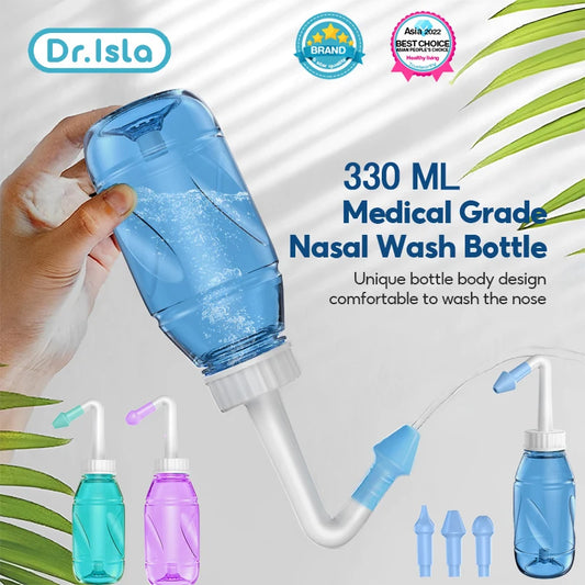 330 ML Medical Grade Nasal Wash Bottle with Unique Ergonomic Design and Comfortable Tip for Effective Sinus Cleaning and Irrigation