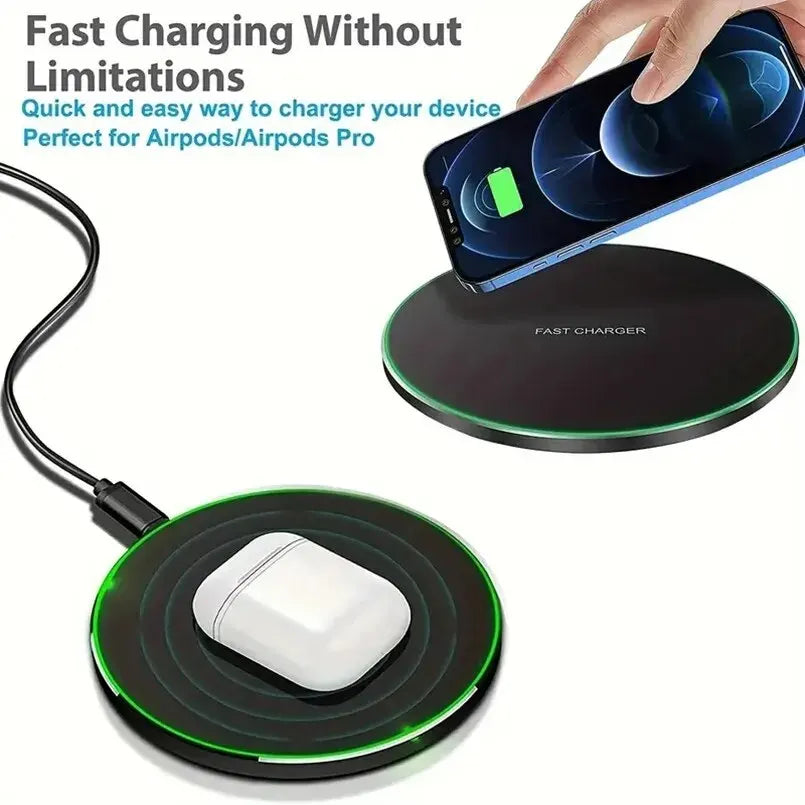 30W Fast Wireless Charger with Upgraded USB-C Port and Sleek Design for Rapid Device Charging