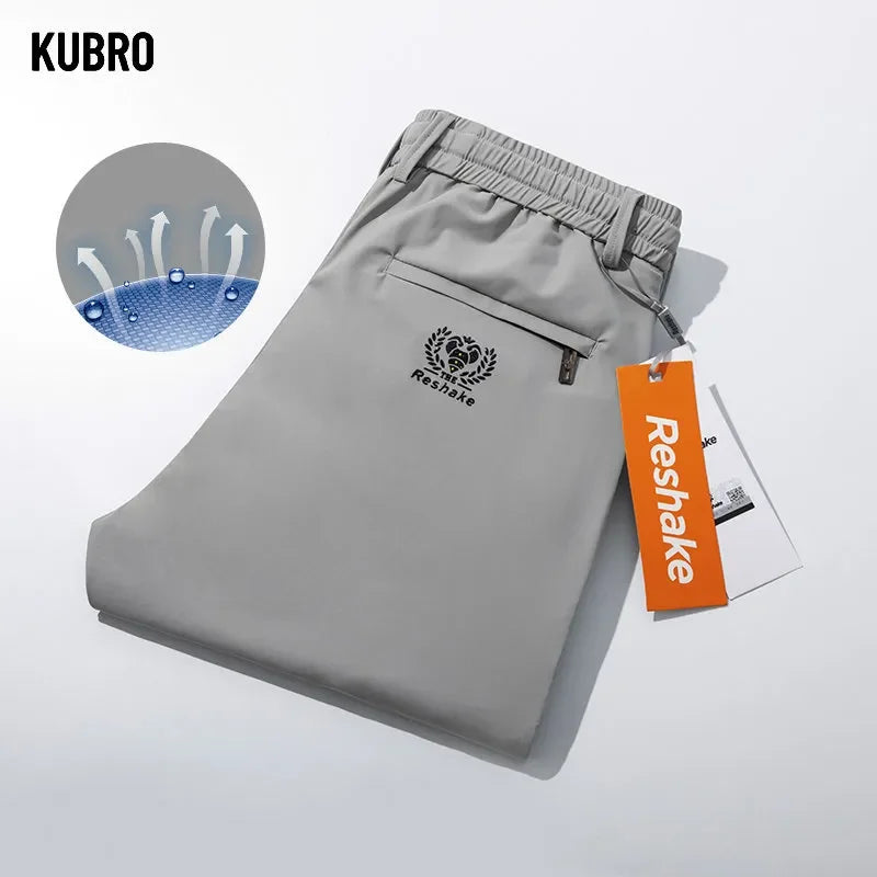 Breathable Water-Resistant Men's Jogger Pants with Elastic Waistband and Zipper Pockets