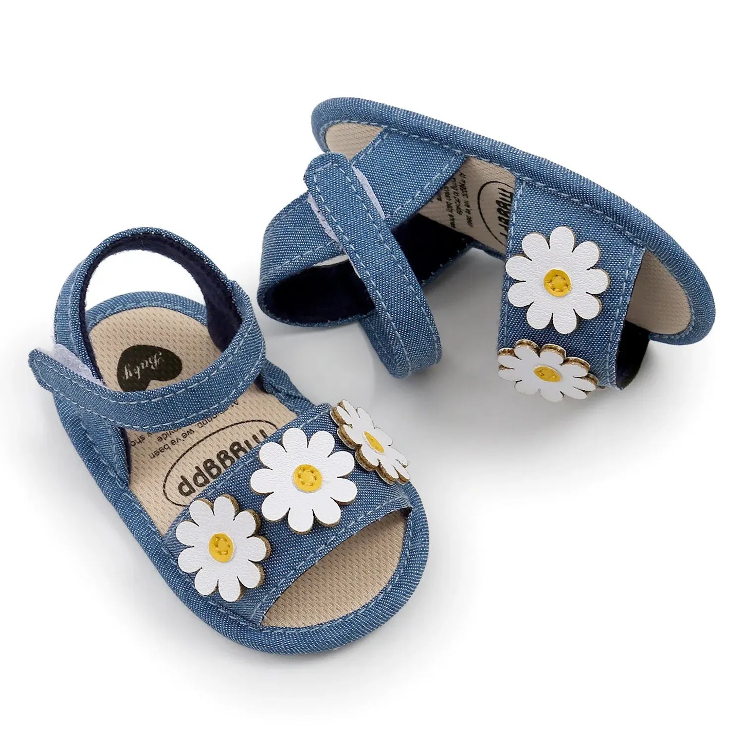 Adorable Baby Girl Sandals with Floral Accents and Adjustable Straps for Summer Wear