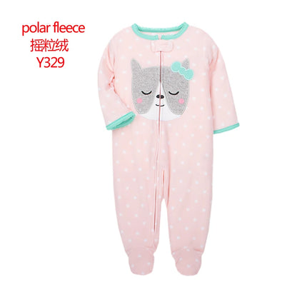 Adorable Animal-Themed Baby Footed Pajamas, Cozy Long-Sleeve Sleepers with Zipper Closure, Soft and Warm Infant Onesies, Various Cute Designs for Boys and Girls